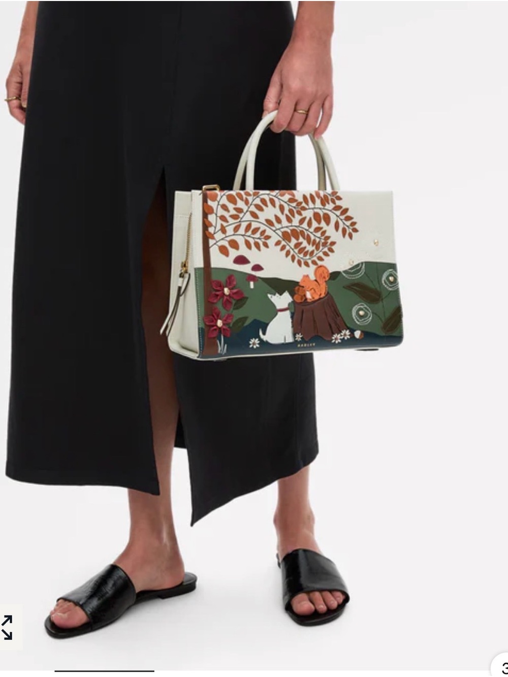 Radley London Autumn Leaves Leather Whimsical Autumn Scene Leather bag. - Picture 6 of 11